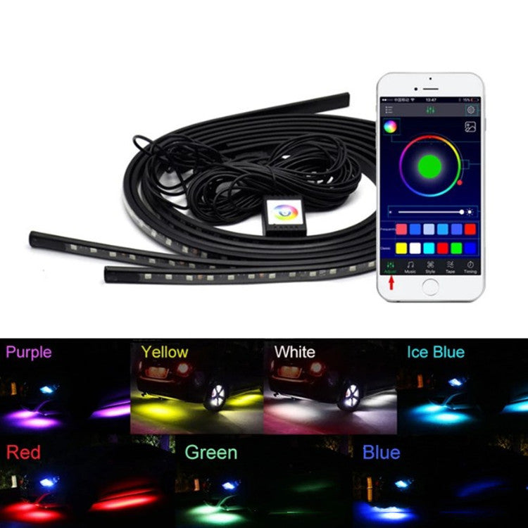RGB underglow LED kit with app control and color options