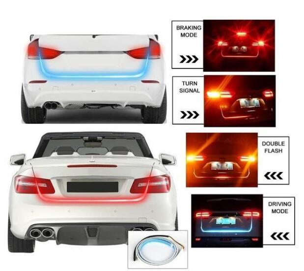 Trunk LED light strip brake, turn and driving modes