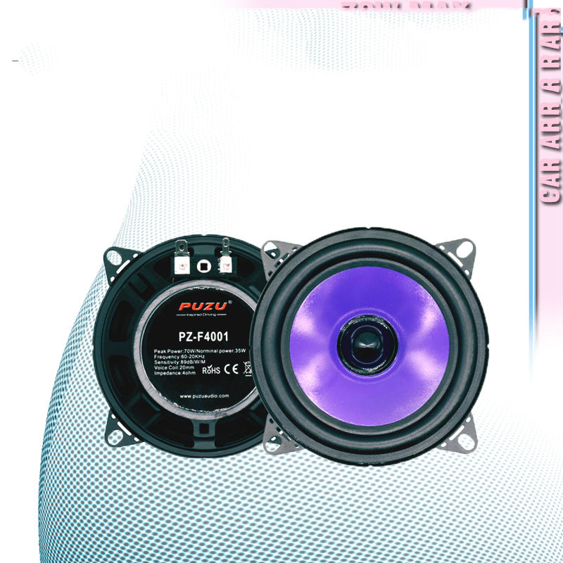 Back and front of the PUZU PZ-F4691 4 inch speaker