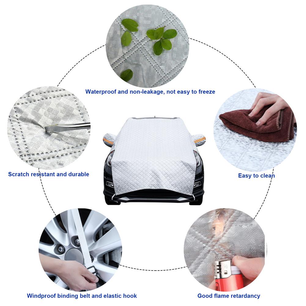 Windshield snow cover features waterproof scratch resistant windproof