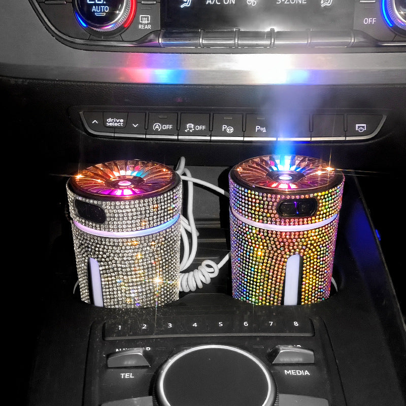 Rhinestone diamond car humidifier with LED light – image 6