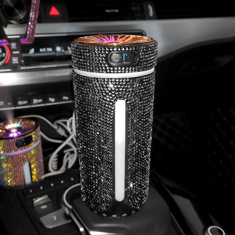 Rhinestone diamond car humidifier with LED light – image 5