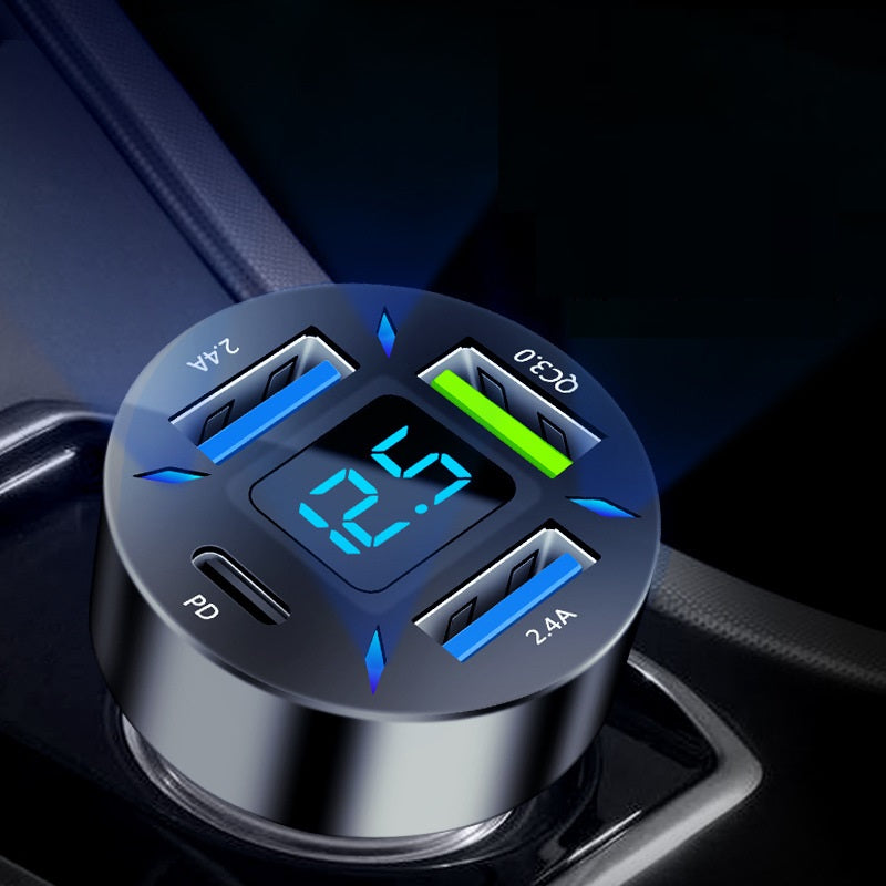 4-port PD car charger installed in car socket