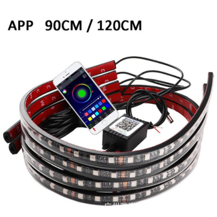 App-controlled underglow LED strips, 90x120 cm