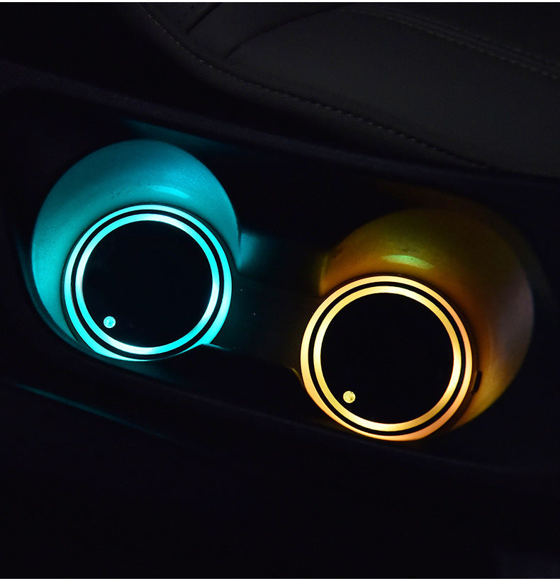 LED car cup holder coaster lights – image 3