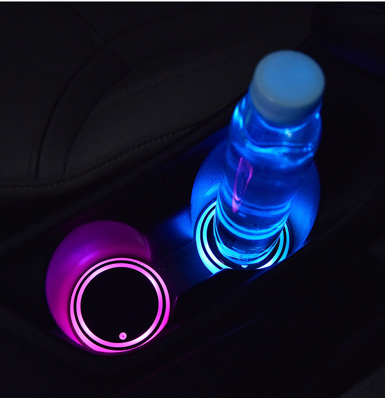 LED car cup holder coaster lights – image 4