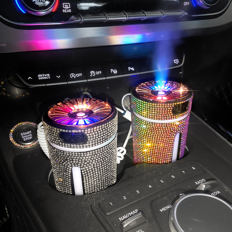 Rhinestone diamond car humidifier with LED light – image 8