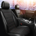 Black heated PU leather car seat cushion on seat