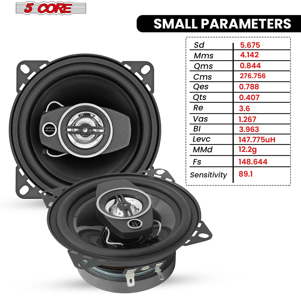 5 Core 4 inch speaker small-signal parameters table