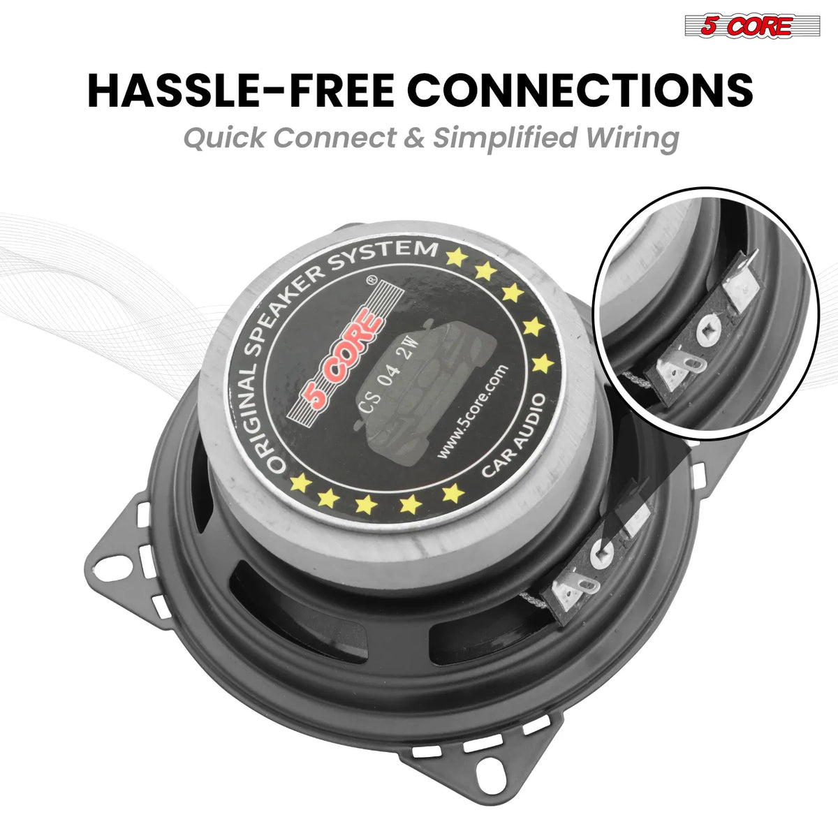 5 Core 4 inch speaker terminal connections