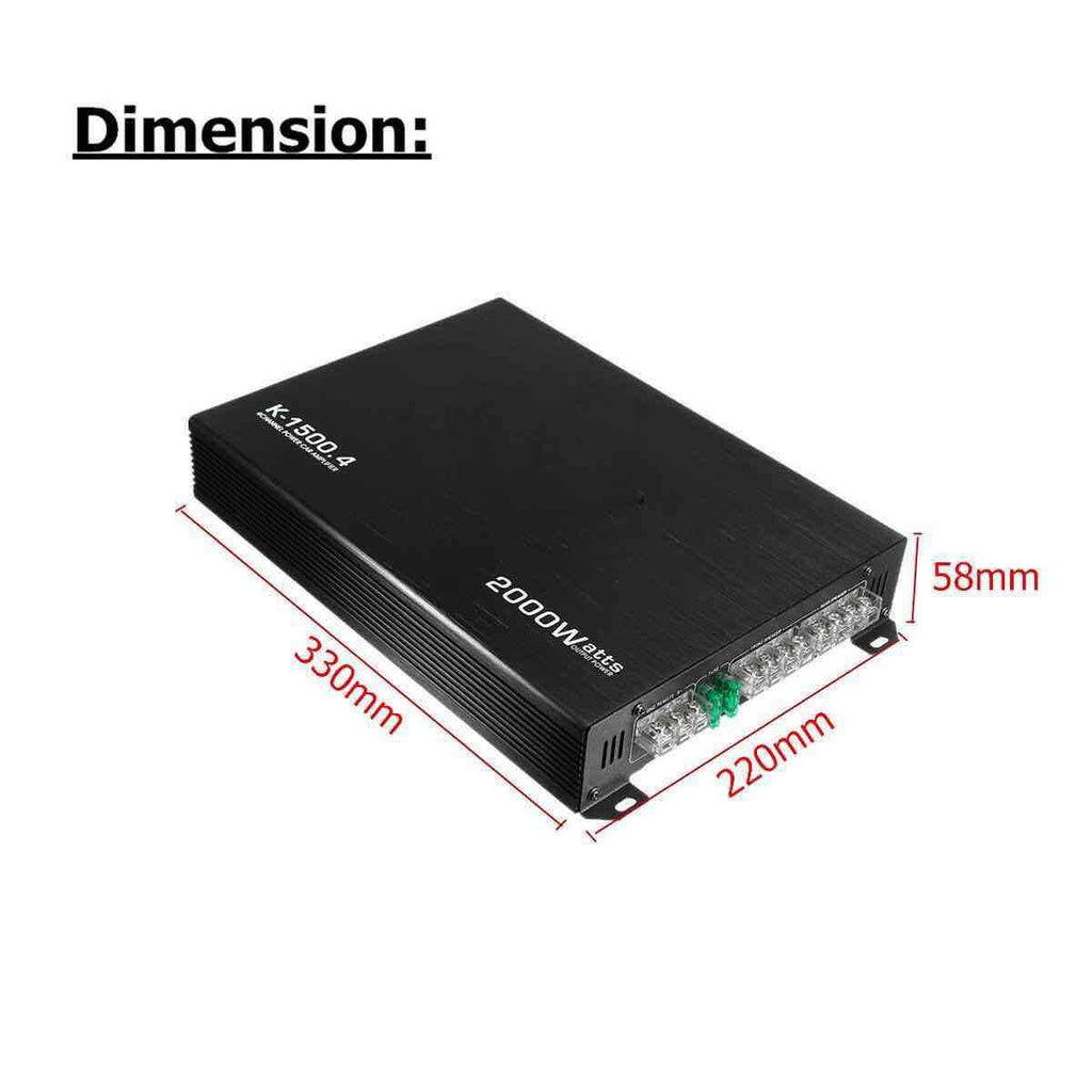 12V 4-Channel Car Amplifier – Up to 2000W Peak – image 2