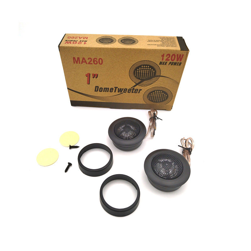 Pair of MA260 1 inch dome car tweeters with mounting rings – photo 2
