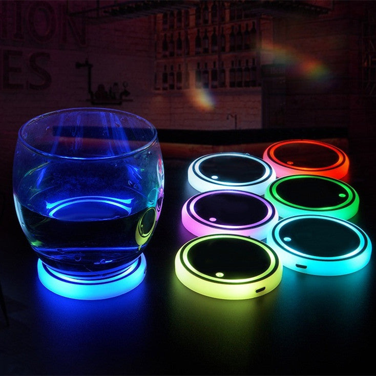 LED car cup holder coaster lights