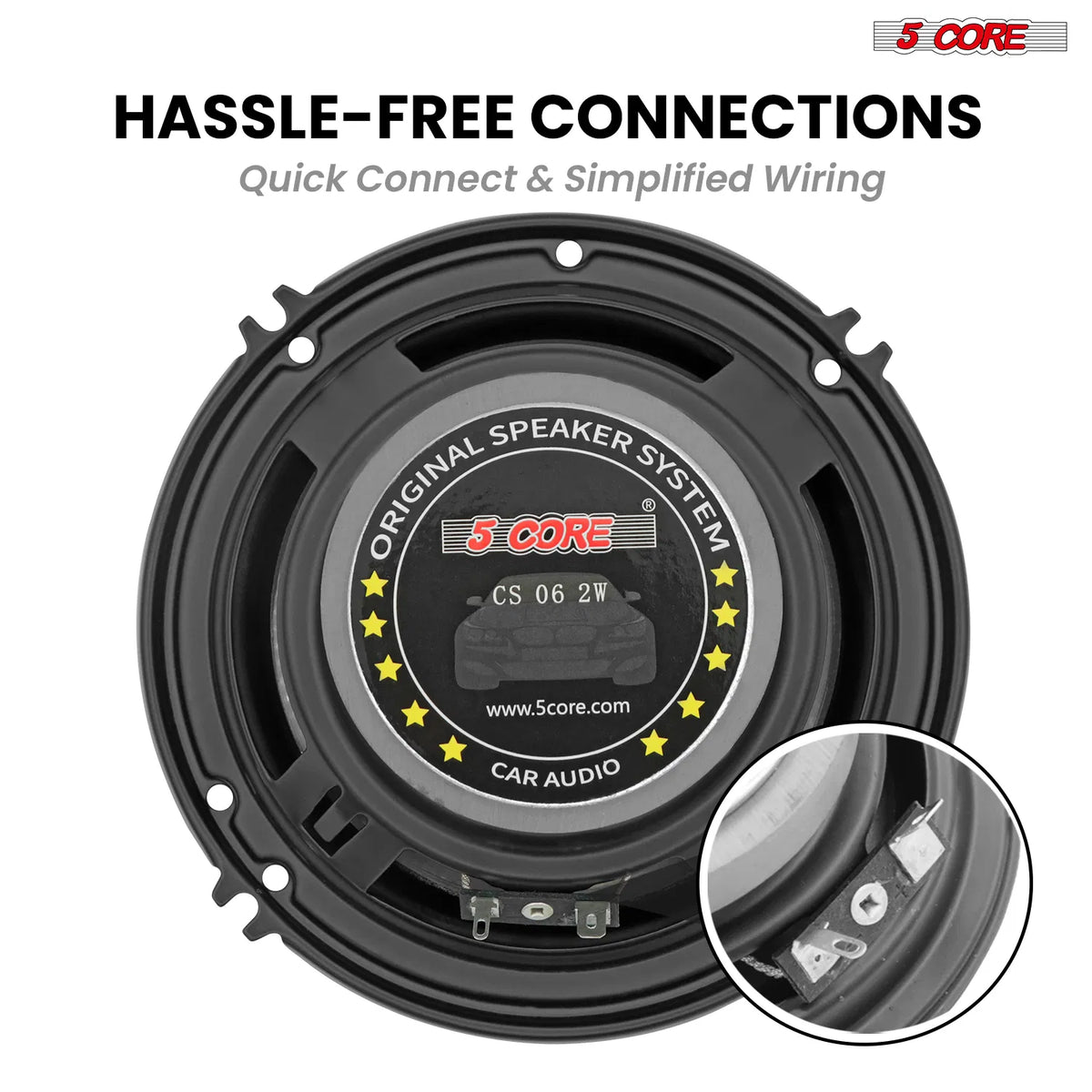 5 Core 6 inch speaker terminal connections