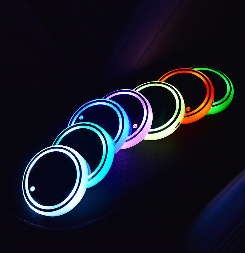 LED car cup holder coaster lights – image 8